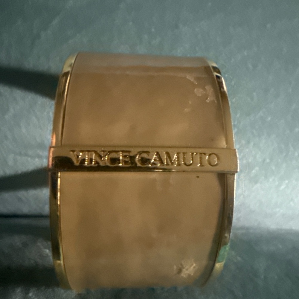 Vince Camuto Gold and Cream Cuff Bracelet